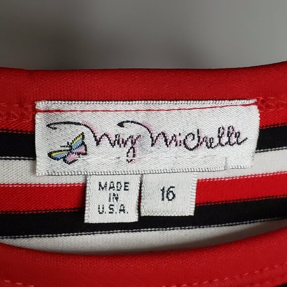 USA made MY MICHELLE girls 16 red black white heart stud sleeveless dress NWOT - Picture 8 of 8